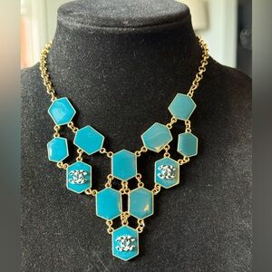 Chic Hexagon Necklace with mini cc charms